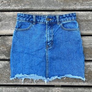 Frayed Denim Mini Skirt